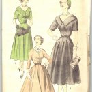 Advance 6240 Vintage 50s Dress with Short or Three Quater Sleeves Sewing Pattern Half Size
