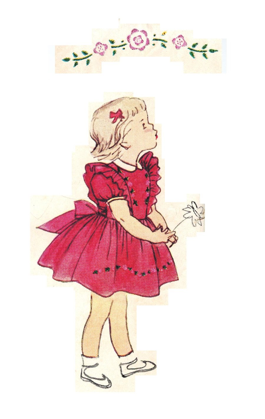Simplicity 3726 Vintage 50s Toddler Girls Dress and Pinafore Emb.Transfer Size 1