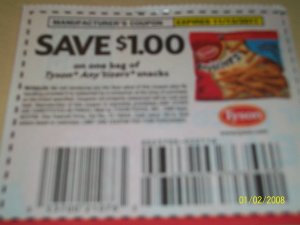 10 - $1/1 Tyson Any'tizers Snacks