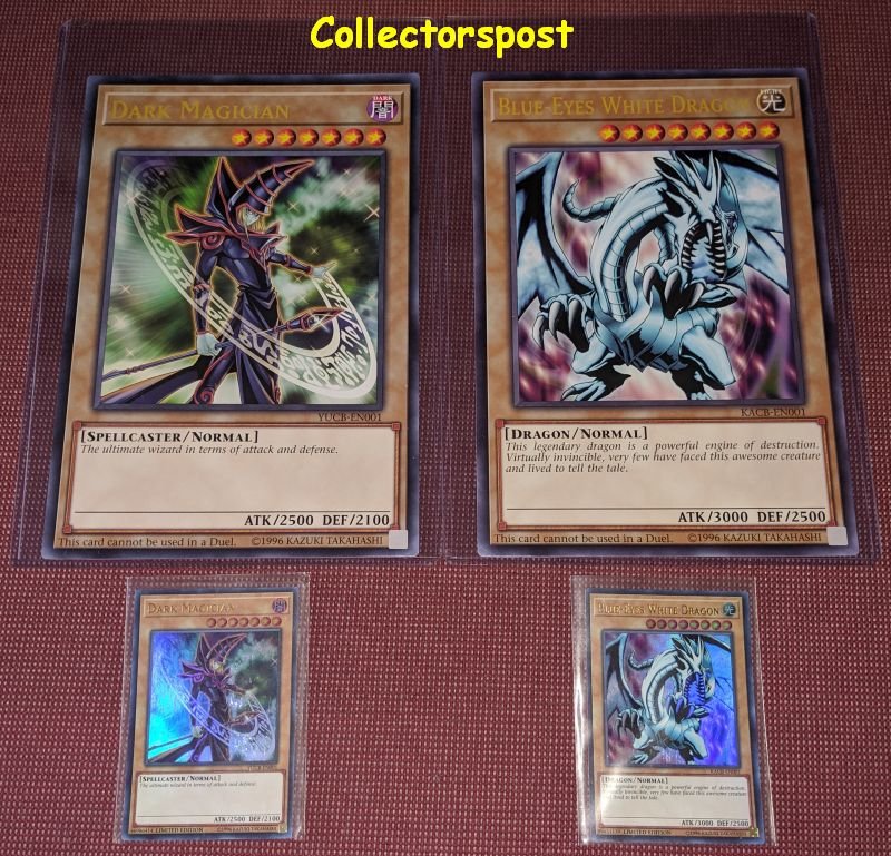 Yugioh Dark Magician and Blue Eyes White Dragon Jumbo Cards