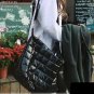 Nylon Quilted Crossbody Shoulder Bag WCYD0013 Black/ Red / Silver