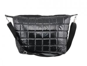 Nylon Quilted Crossbody Shoulder Bag WCYD0013 Black/ Red / Silver
