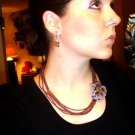 Brown necklace/earring set