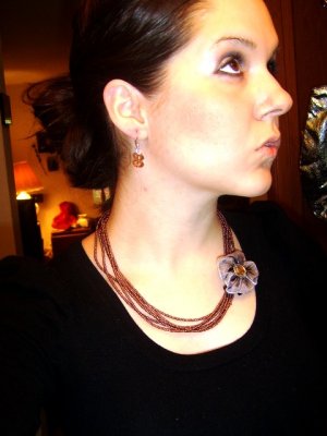 Brown necklace/earring set