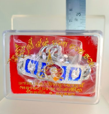 G105 Gift Box Thai Buddha Amulet Phra Talisman Stainless Bracelet LP Ruay Rare