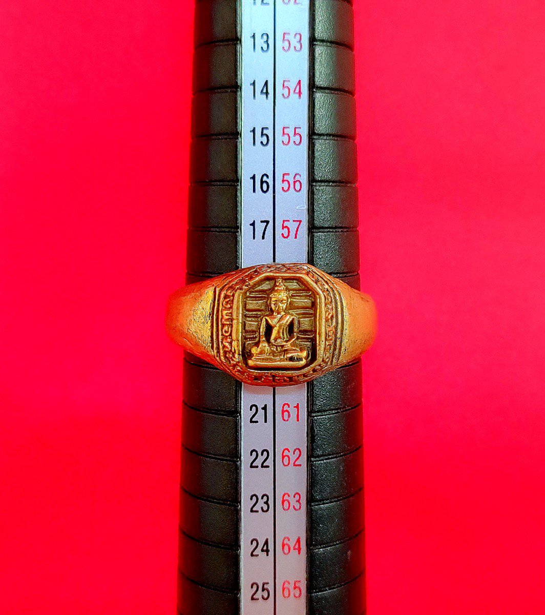 R110 Ring Thai Buddha Amulet Phra Talisman Powerful Wealth LP Tunjai Charm Rare