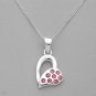 Heart Necklace With Genuine Swarovski Crystals 18in.