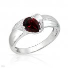 Majestic Sterling Silver 0.85ctw Garnet Ring Size 7