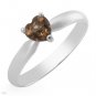 Sterling Silver Topaz Heart Solitaire Ring - Size 5
