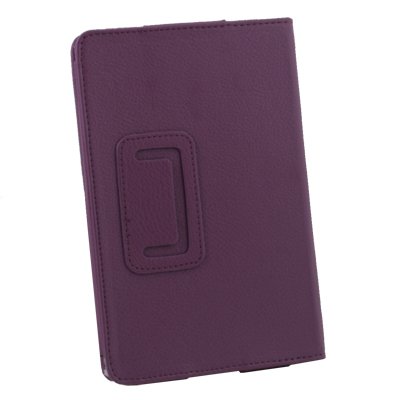 Purple PU Leather Folio Stand Case Cover for Amazon Kindle Fire 7