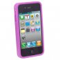 Purple 3D Sculpture Rose Flower for iPhone 4 4S 4G Hard Plastic Cover Case