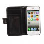 Black Card Wallet Synthetic Leather Case Pouch Cover for iPhone 5 5G + Silver Stylus #10228+6116#