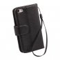 Black Card Wallet Synthetic Leather Case Pouch Cover for iPhone 5 5G + Silver Stylus #10228+6116#