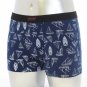 100% Cotton, Men's Printed Boxer Briefs Navy & Gray#Angelina-1073M-NG#