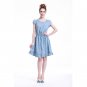 Cute Denim With Bow Print Dress/L #L8135-DENIMBLUE-L#