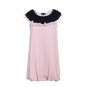 Pink Accordion Pleats Collar One-piece Dress/M #L8123-PINK-M#