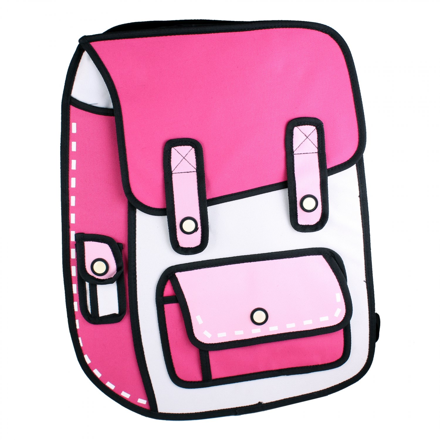 3D Jump Style 2D Drawing From Cartoon Paper Bag Comic Backpack Bag- Rose