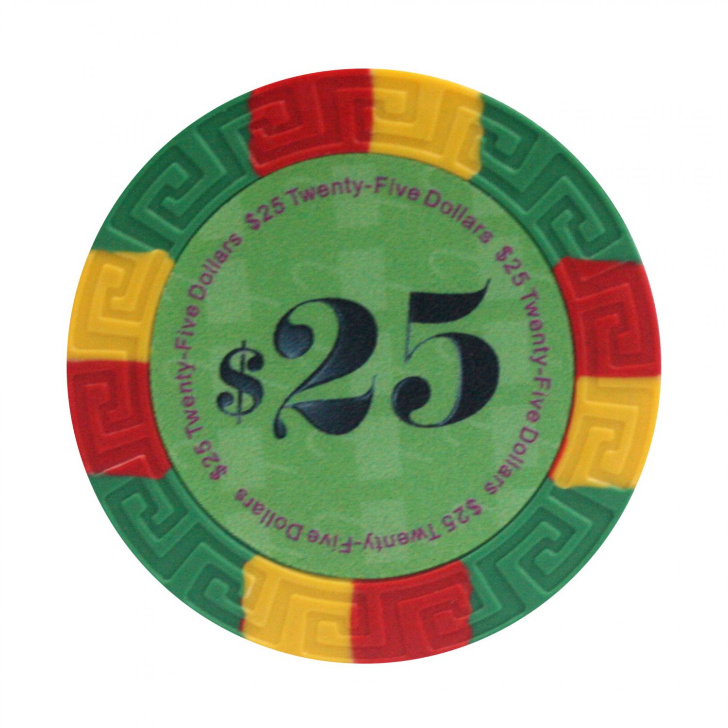 50pcs Matte Multicolor Edgespots Clay Poker Chips 25 Green 14g (Ship