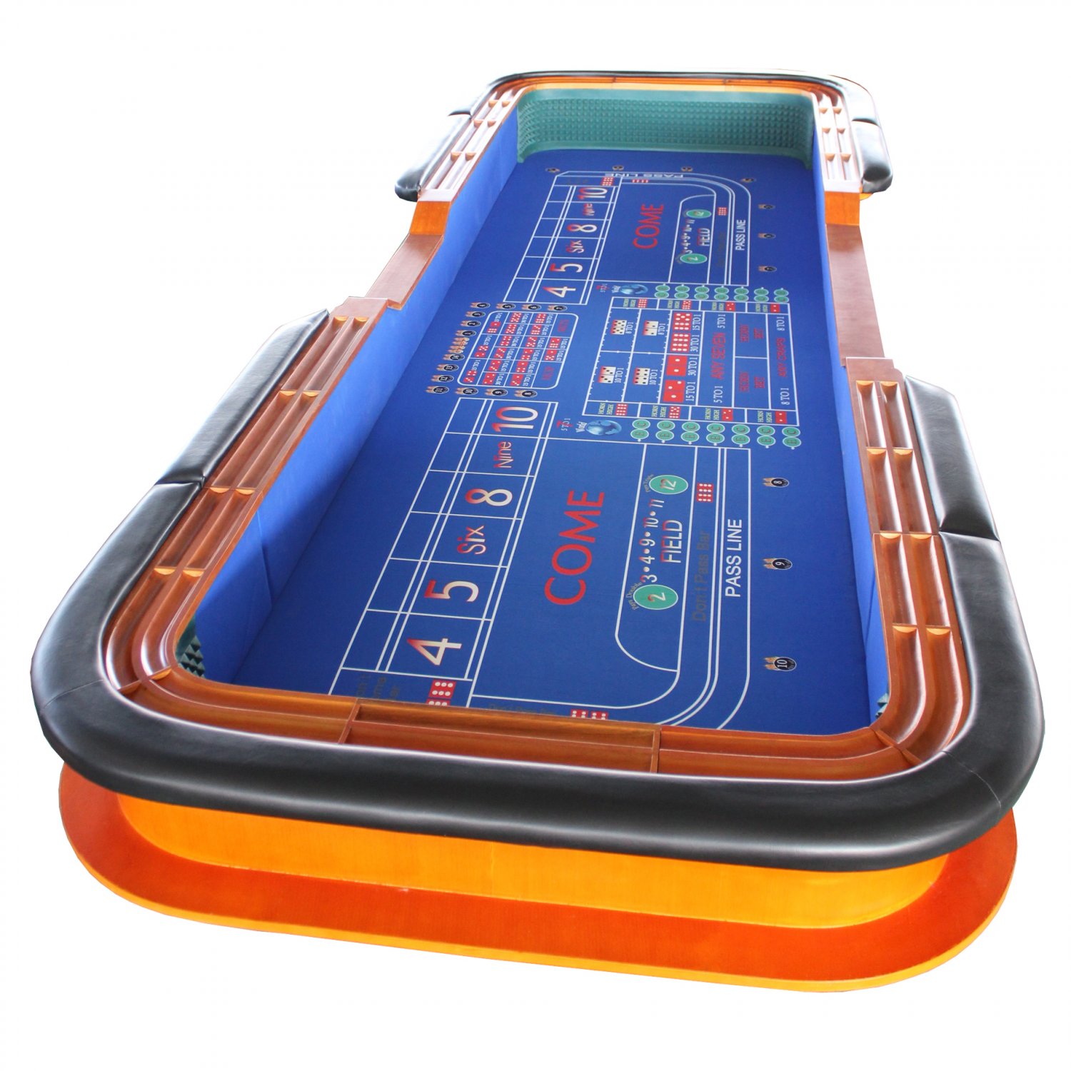 12 Foot Deluxe Craps Dice Table with Diamond Rubber Blue (Ship US