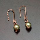 Dangling Olive Swarovski Pearls