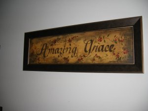 NEW PRIMITIVE AMAZING GRACE FRAMED PRINT 10X32