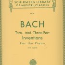 Schirmer Library of Classics Volume 16 Bach 30 Two- and Three-Part Inventions