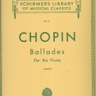 Schirmer Library of Classics Volume 31 Chopin Ballades