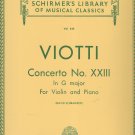 Schirmer Library of Classics Volume 444 For Violin and Piano