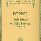 Schirmer Library of Classics Volume 1883 POPPER 40 Etudes