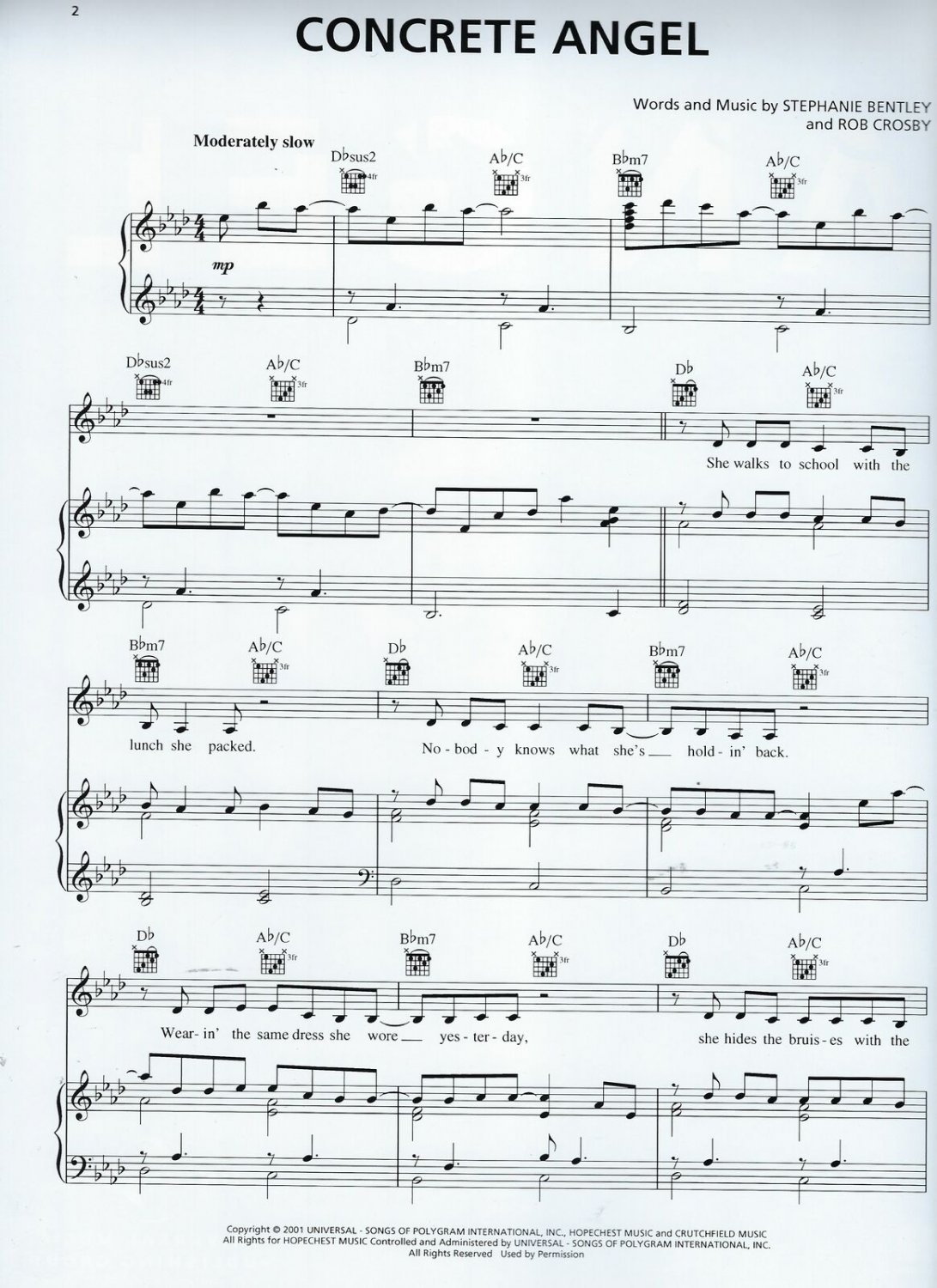 Martina McBride Concrete Angel Sheet Music