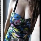 New Sexy Party Clubwear Vintage Floral Backless Dress S