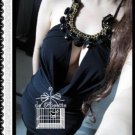 New Sexy Party Clubwear Black Open Bust Mini Dress