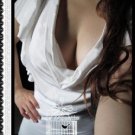 New Hot Sexy White Large Sleeve U Neck Mini Dress