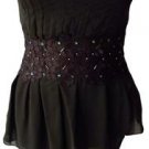New Sexy Brown Sequin Steel Boned Corset Top Clubwear