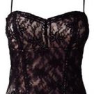 New Sexy Purple Steel Boned Floral Lace Top Clubwear
