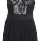 New Sexy Black /w Lace Overalls Short Pants S, M, L