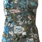 New Sexy Steel Boned Floral Corset Style Top Clubwear L