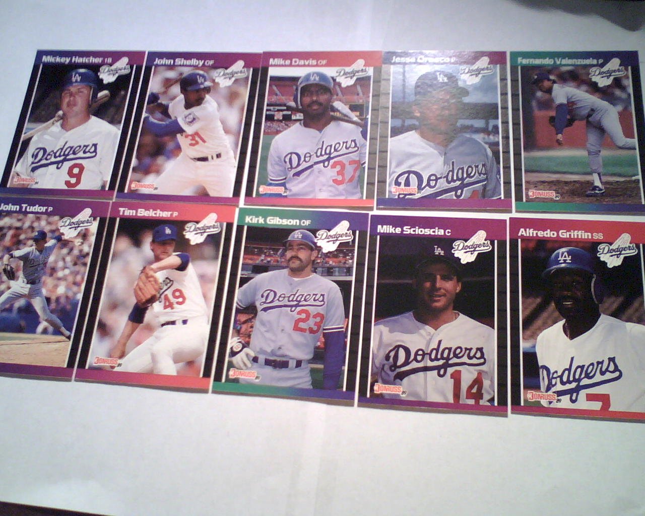 Alfredo Griffin, Mickey Hatcher...10 Card Lot MLB 1989 DonRuss BaseBall