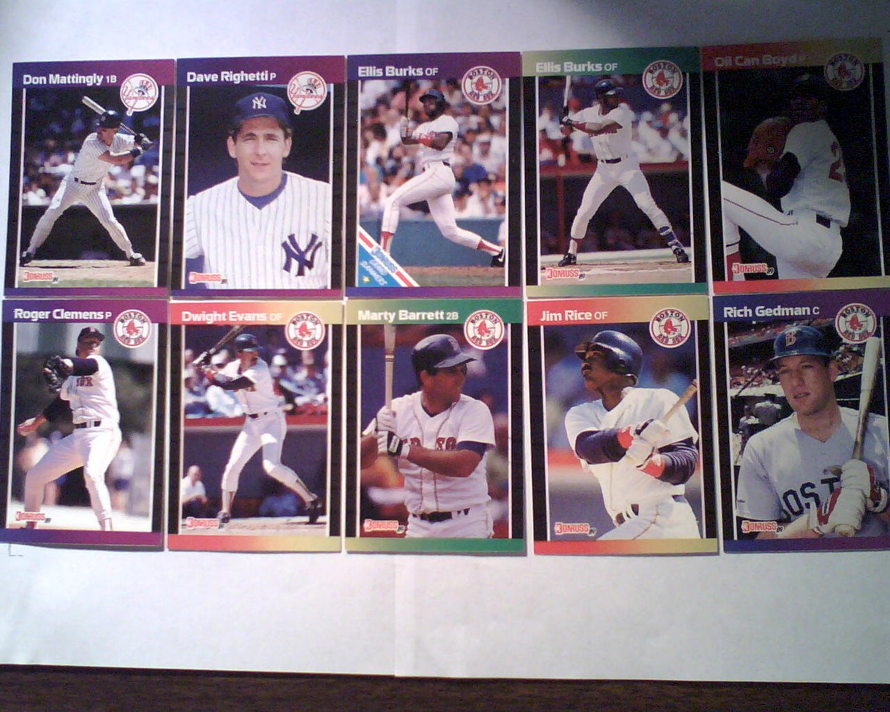 Marty Barrett,Jim Rice,Oil Can Boyd...10 Card Lot 1989 MLB DonRuss