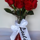 Personalized Custom Wedding Centerpiece - Bride's Bouquet - Vase Ribbon
