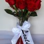 Personalized Custom Wedding Centerpiece - Bride's Bouquet - Vase Ribbon