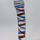 NEW Glass Massager-Curved Dildo Dong Anal Plug, Red Blue Spiral, 6 3/4" G-064