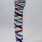 NEW Glass Massager-Curved Dildo Dong Anal Plug, Red Blue Spiral, 6 3/4" G-064