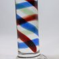 NEW Glass Massager-Curved Dildo Dong Anal Plug, Red Blue Spiral, 6 3/4" G-064