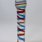 NEW Glass Massager-Curved Dildo Dong Anal Plug, Red Blue Spiral, 6 3/4" G-064