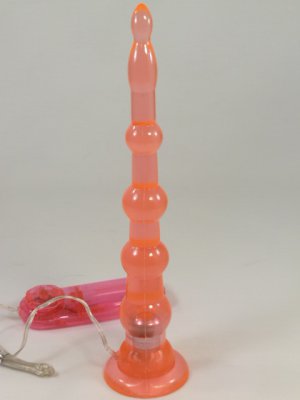 NEW 8.5" Multi-Speed Vibration Beaded Anal Butt Plug, Pink 1016L