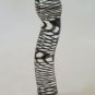 NEW Glass Massager - 6" Curved Dildo Dong Anal Plug, G-Spot, Black Spiral Line, Black/Clear, G-068