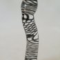 NEW Glass Massager - 6" Curved Dildo Dong Anal Plug, G-Spot, Black Spiral Line, Black/Clear, G-068