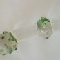 NEW Glass Massager-10" Curved Dildo Dong Anal Plug, Dbl Heads, 2 Emerald Beaded Knobs, G-069
