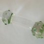 NEW Glass Massager-10" Curved Dildo Dong Anal Plug, Dbl Heads, 2 Emerald Beaded Knobs, G-069